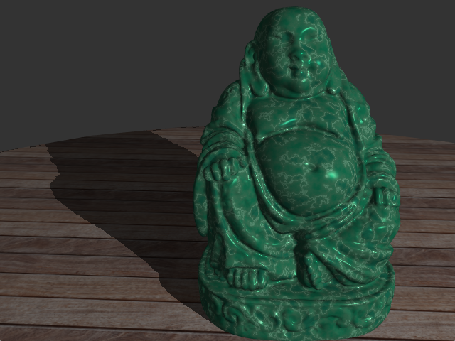 Buddha, with procedural jade texture